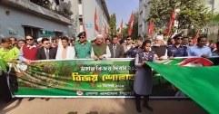 সিলেটে বিজয়ের মাস বরণে জেলা প্রশাসনের বর্ণাঢ্য শোভাযাত্রা